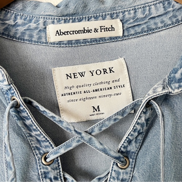 Abercrombie & Fitch Super Soft Lace Up Denim Shirt - Picture 9 of 10